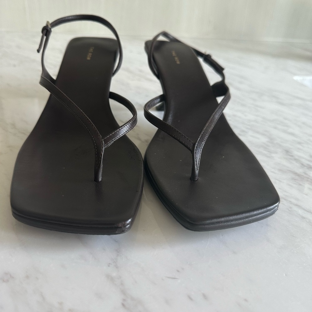 The Row brown heeled sandals